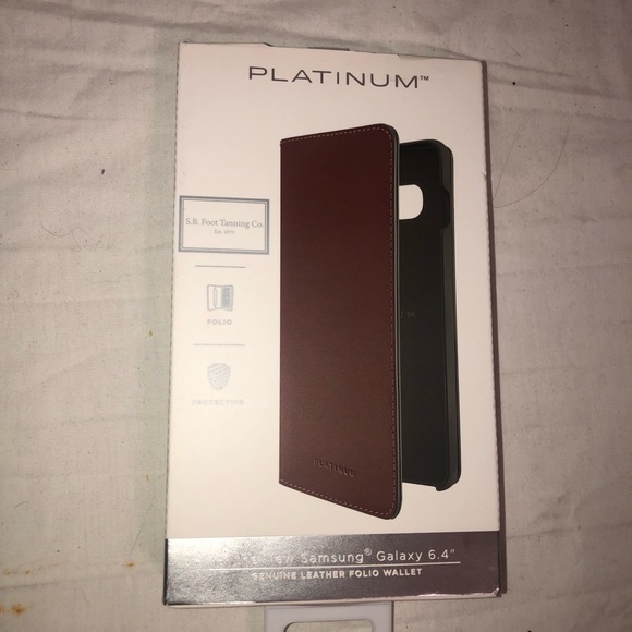 Platinum Genuine Leather Wallet Folio Phone Case - Picture 8 of 9